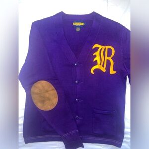 MEN’S RUGBY BY RALPH LAUREN SIZE L PURPLE & YELLOW.